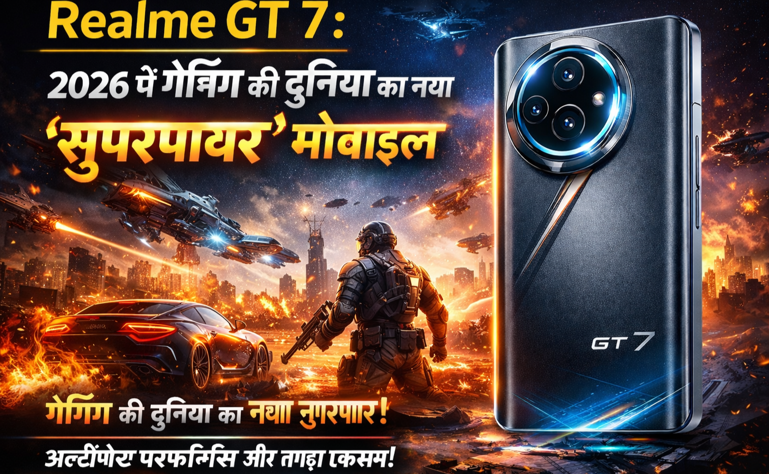 Realme India, Gaming Mobile, Realme GT 7, Snapdragon 8 Elite, Dimensity 9400e, 120W Fast Charging.